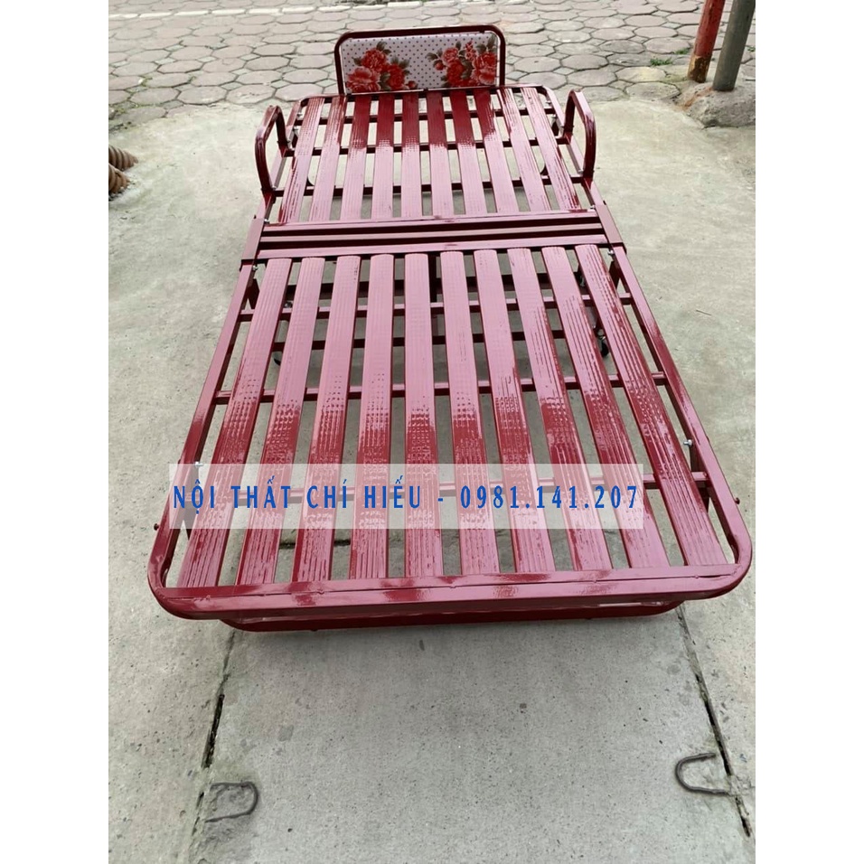 Giường sắt xếp di động 1m màu đen Nội Thất Chí Hiếu