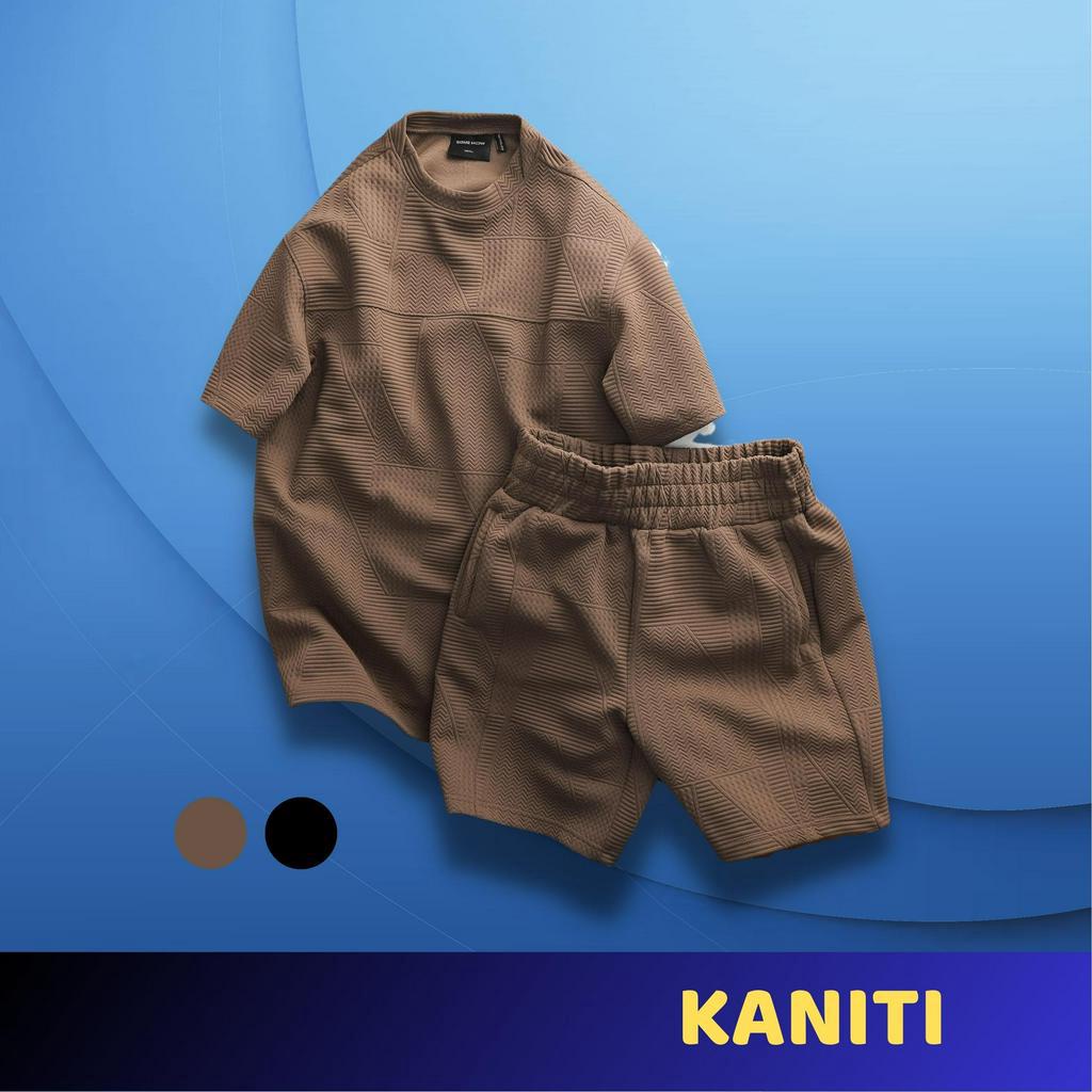 Bộ Hè Vải Xốp Vân Nổi Basic, Bộ Quần Áo Thun Nam Ngắn Tay Cổ Tròn - AK78