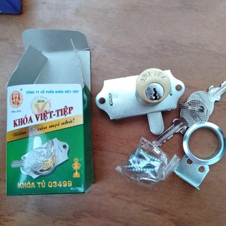 Ổ KHÓA TỦ VIỆT TIỆP 03499 BẰNG ĐỒNG INOX (Chính Hãng)