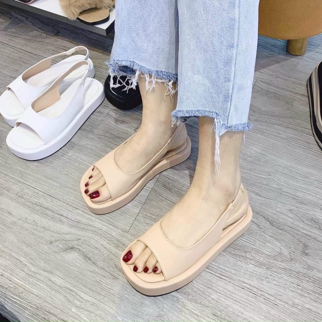 XẢ KHO  Sandal nữ đế bánh mì quai to bản CHUN SAU