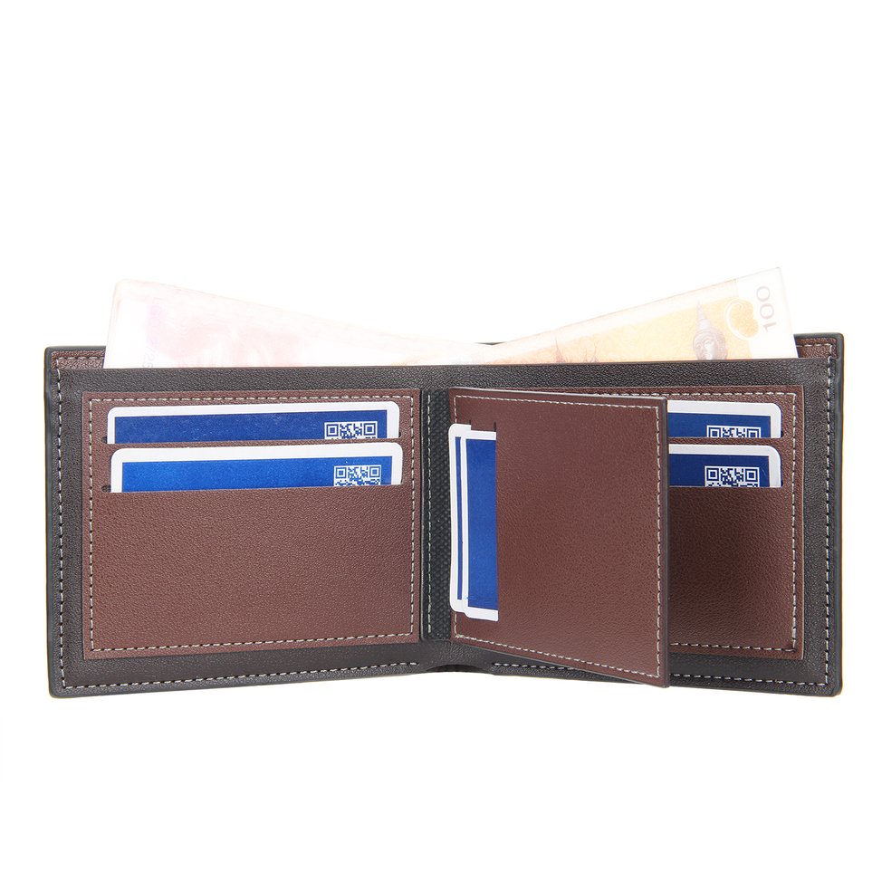 Leather Wallet Men's Purse Business Card Holder Pu Short Square Wallet