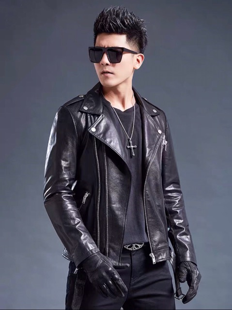 Áo da nam Bicker Jacket Đen Nam tính Cao Cấp