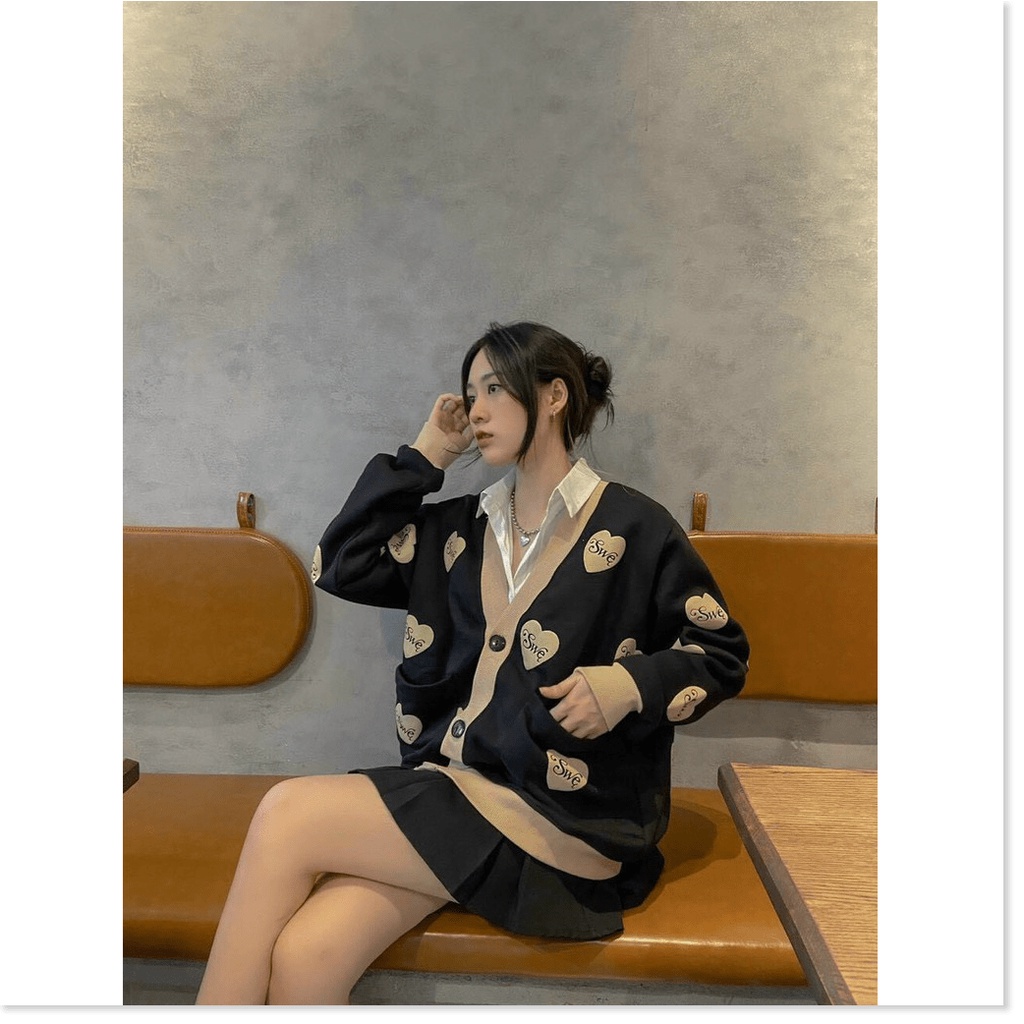 Áo khoác nỉ cardigan nữ hoạ tiết siêu xinh , hottrend 2021 KOKO MI