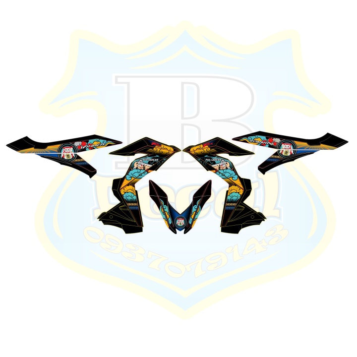 ( Quí khách vui lòng mang ra tiệm cho thợ dán ) Tem winner mèo thần tài đen