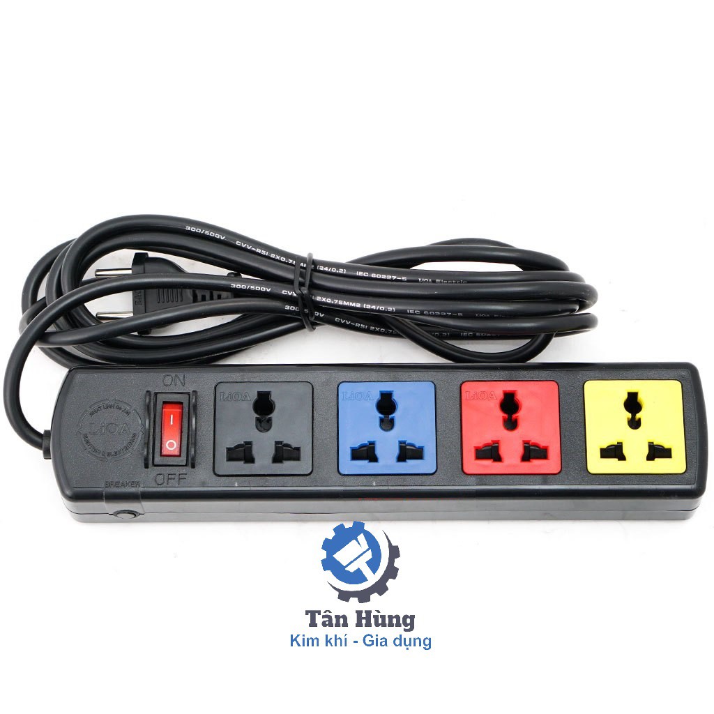 Ổ cắm điện LiOA kéo dài 4 lỗ có công tắc 4D32N / 4D52N dây dài 3m / 5m