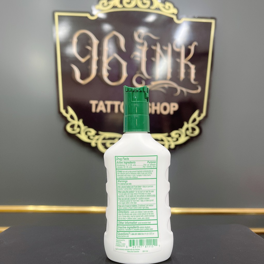 Dung dịch xịt dùng trong khi xăm hình tattoo Bactine Max