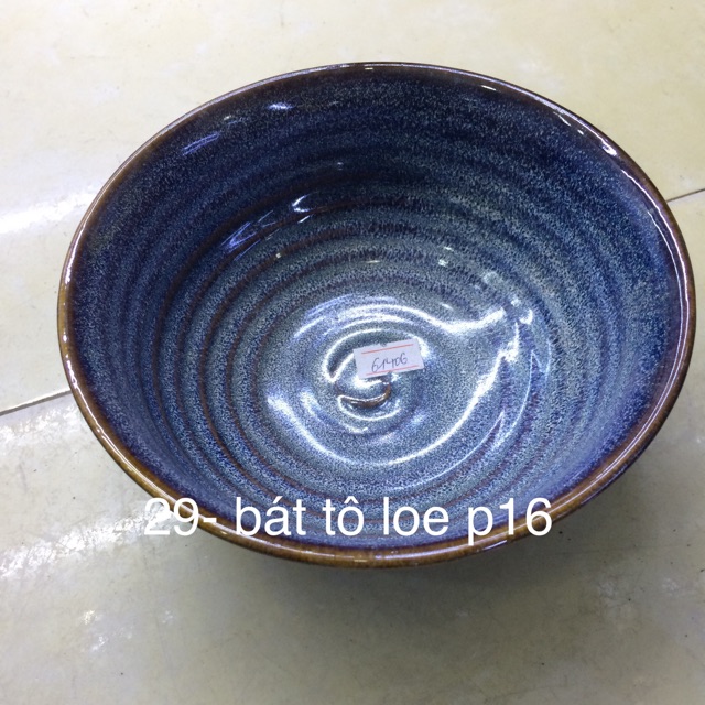 Bát tô loe 16cm men hoả biến
