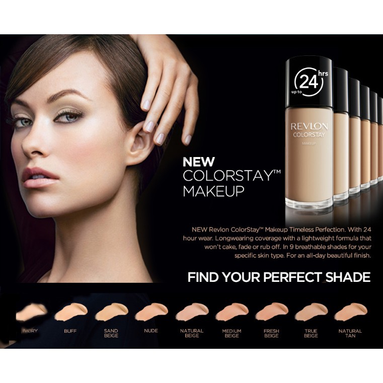 Kem Nền Che Khuyết Điểm, Kiềm Dầu, Mịn Màng Revlon ColorStay Makeup 24hrs Wear 30ml (Product Made In USA)