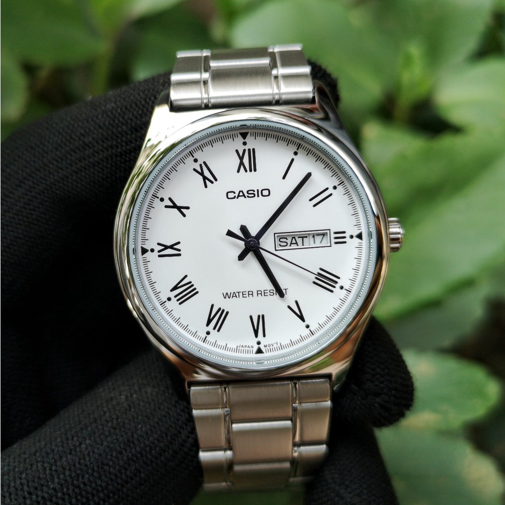 Đồng hồ Đôi Nam nữ Casio MTP/LTP V006D, đồng hồ chính hãng, Dây thép không gỉ, Có thứ ngày