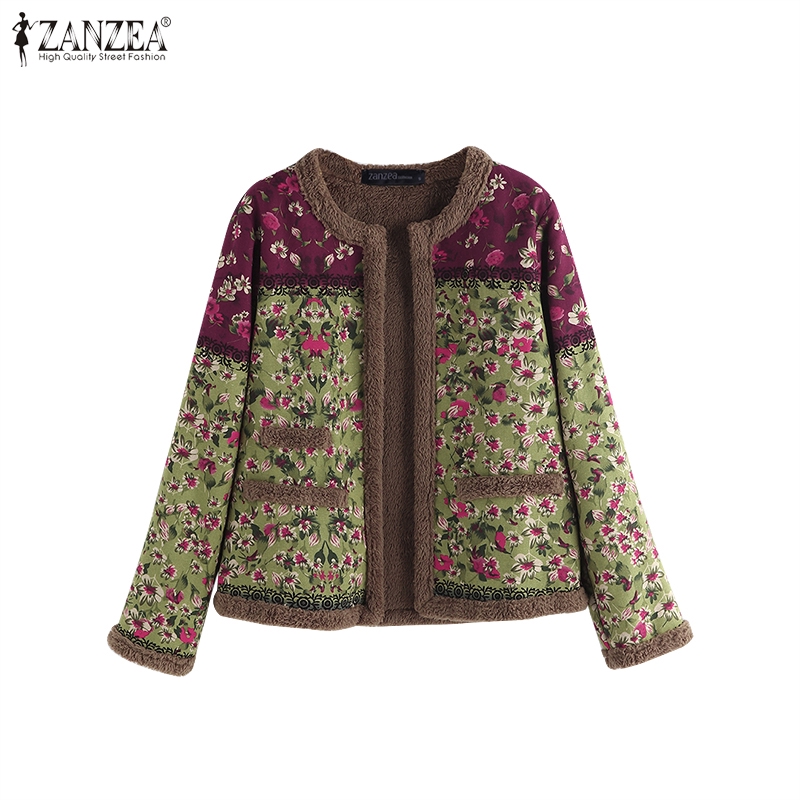 ZANZEA Áo khoác cardigan dáng dài in hoa thời trang cho nữ