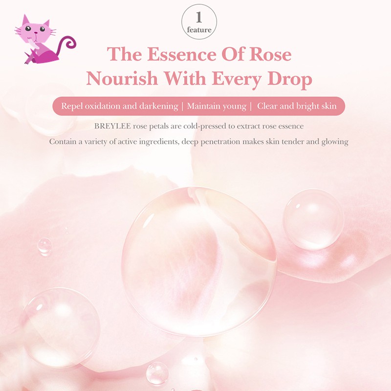 VVBK 40ml Rose Deep Hydration Face Essence Moisturizing Rose Essence with Rose Petals Extract Facial Skin Care