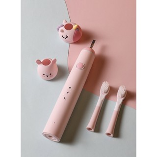 Bàn chải điện Beddy Bear chi bé, Máy đánh răng Beddy Bear cao cấp tặng kèm 2 đầu chải ngăn ngừa sâu răng cho trẻ em