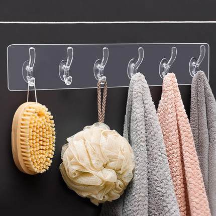 Móc dán tường chịu lực siêu dính treo đồ Elliver có 5 móc với miếng dán chịu lực trên 7kg - Elliver