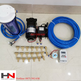 Bộ máy phun sương 15 béc dùng máy 24V