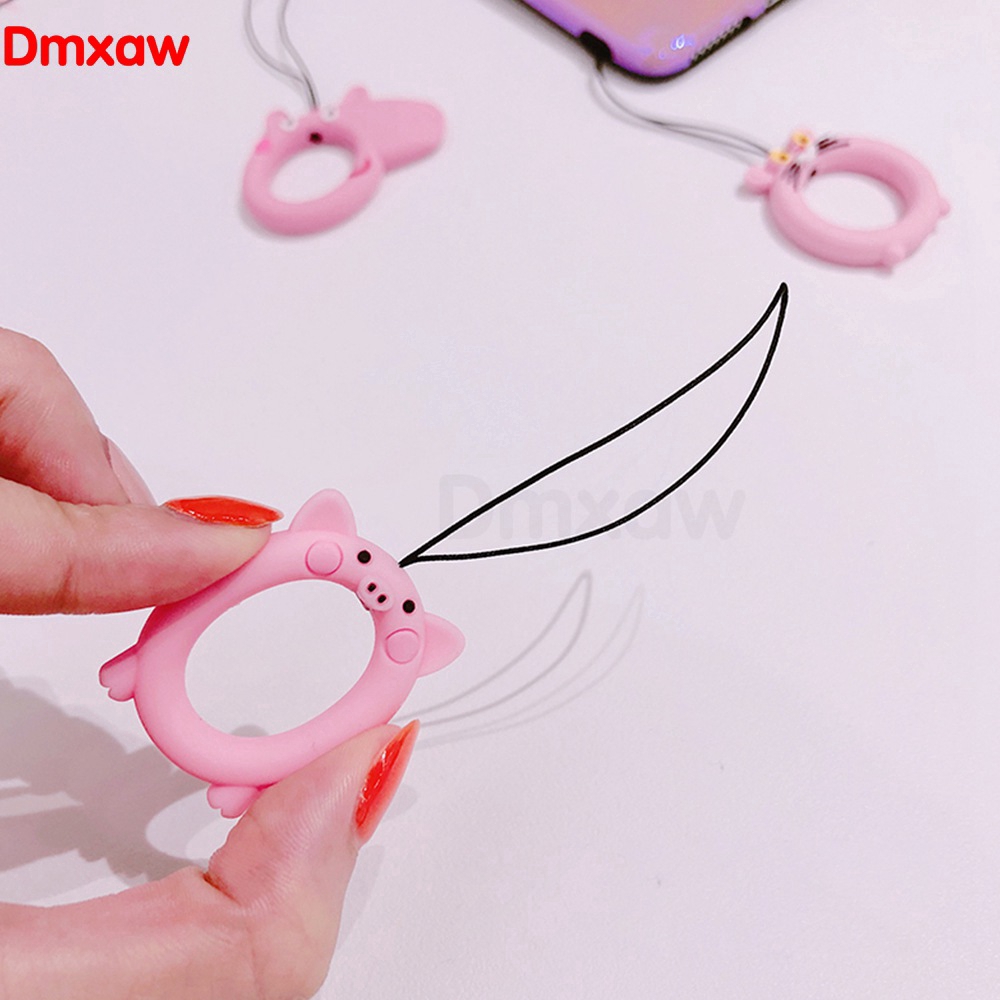 Dây đeo điện thoại có vòng móc ngón tay thiết kế dễ thương tiện dụng