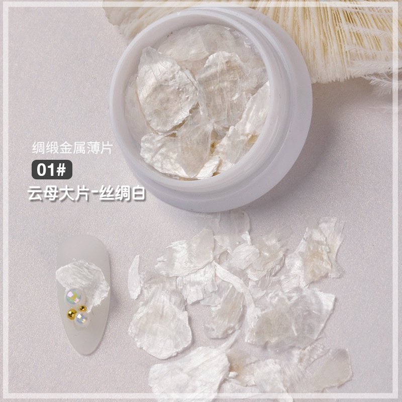 Phụ Kiện Trang Trí Móng Tay Nghệ Thuật Hình Vỏ Sò Lớn Bằng Lụa satin Đính Kim Sa Nâng Cao