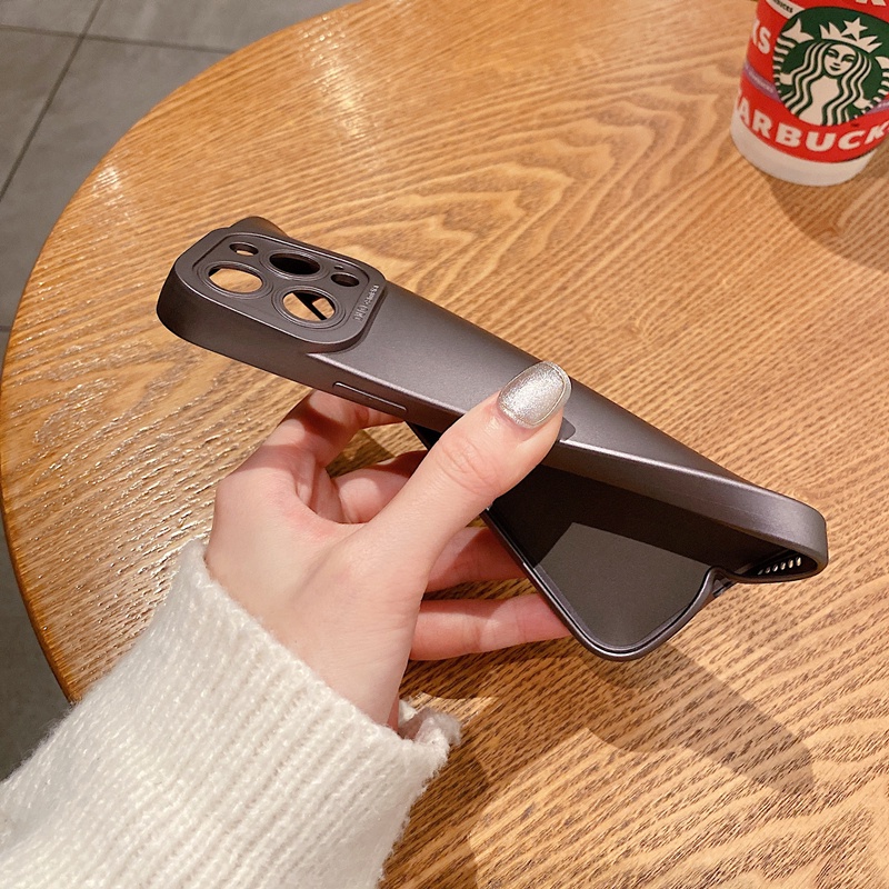 Ốp điện thoại tpu silicon mềm mặt nhám mạ kim loại thích hợp cho iPhone 13 12 11 pro max xr 7 8 plus