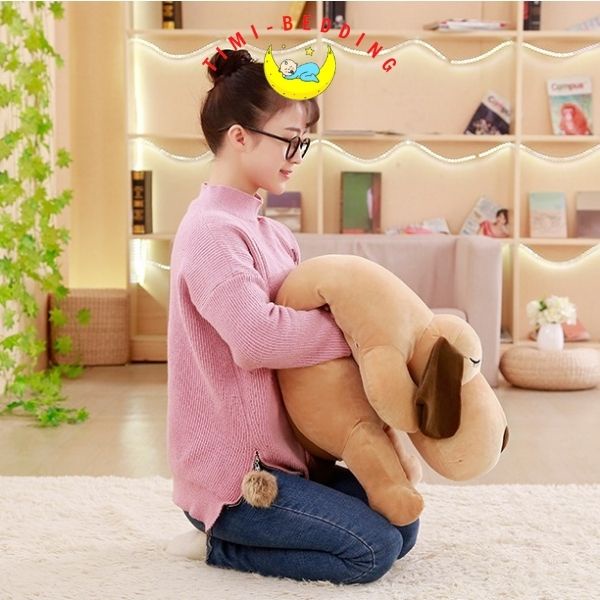 Gấu bông hình con chó ngủ mũi trái tim tim tai dài siêu cute, đáng yêu - Timibedding