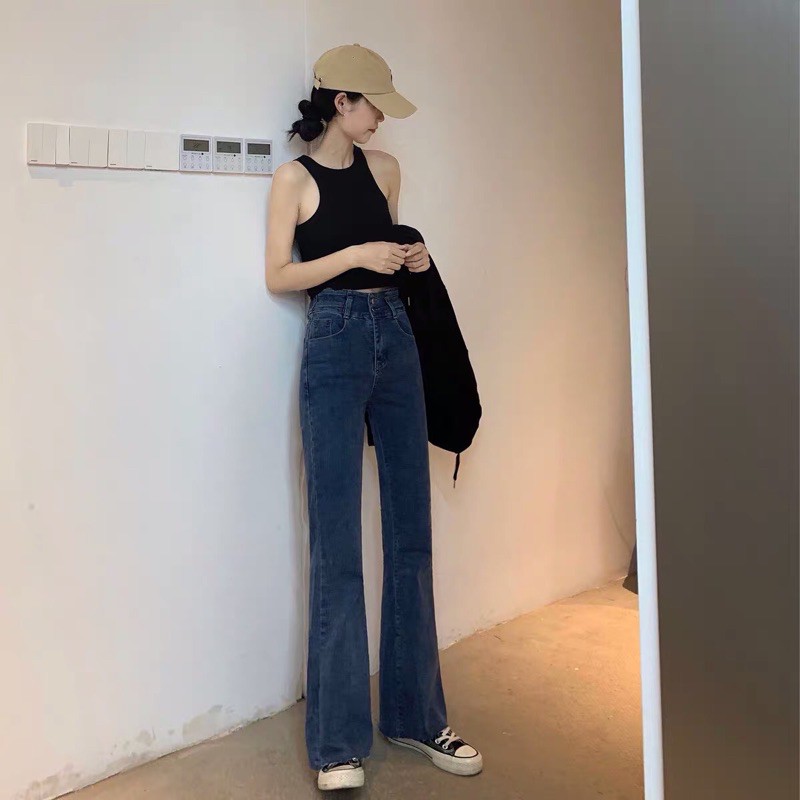 [Mã WASTMAY giảm 15% tối đa 30K đơn 150K] [ORDER+ẢNH THẬT Quần bò jean cạp cao ống rộng loe Ulzzang basic tôn dáng | BigBuy360 - bigbuy360.vn