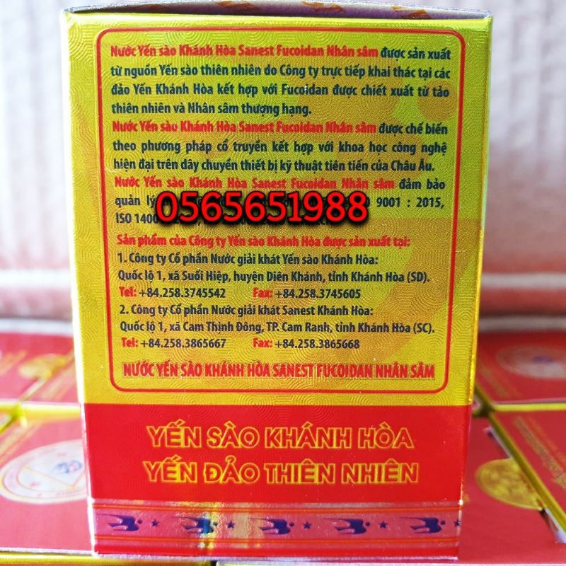 Yến sào Khánh Hòa nhân sâm cao cấp lọ 70ml có đường thượng hạng