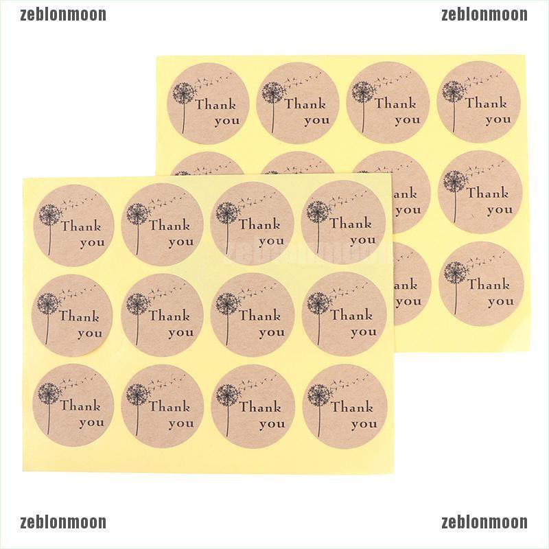 Bộ 120 Miếng Dán Tròn In Chữ Thank You Dùng Trang Trí Quà Tặng