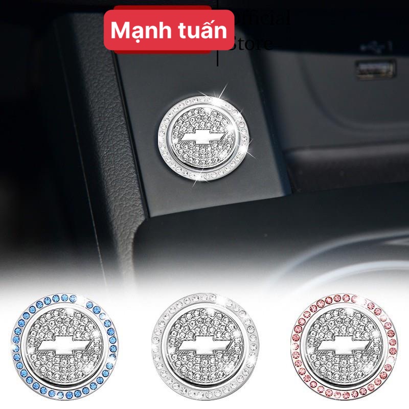 1 Nhẫn Đính Đá Lấp Lánh Sang Trọng Trang Trí Nút Khởi Động Xe Hơi