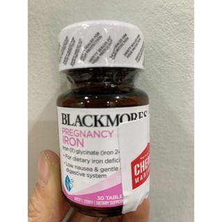 (Tem đỏ chemist) Sắt bầu Blackmores Pregnancy Iron - không táo bón, lọ 30 viên, đủ bill