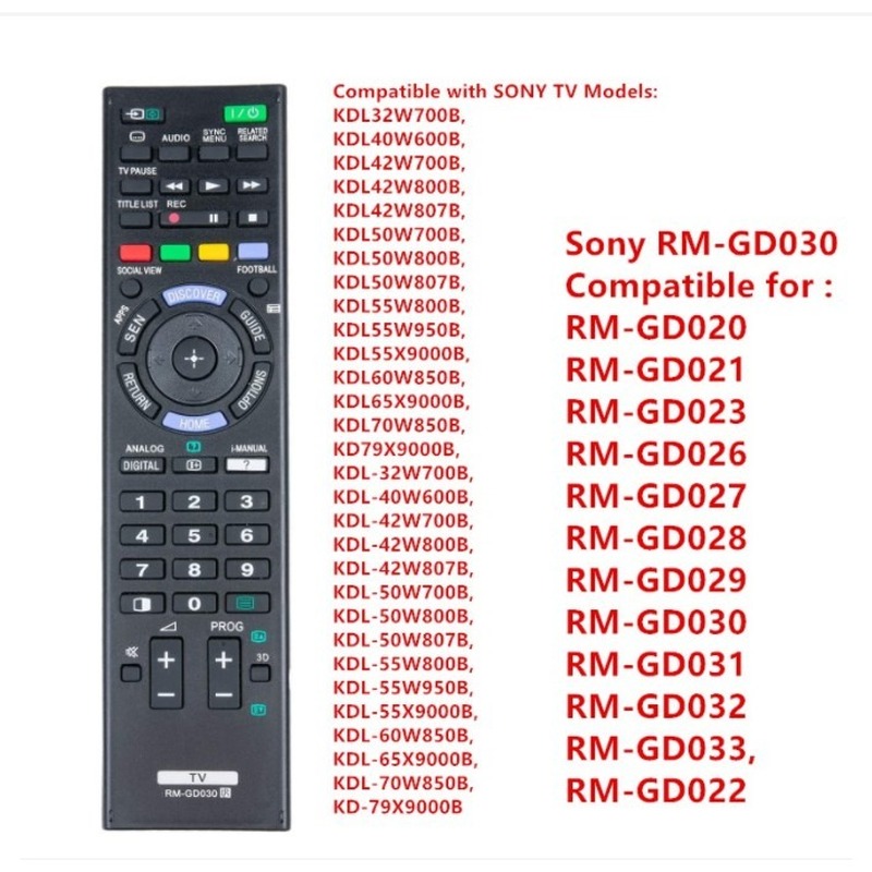 Điều Khiển Từ Xa TV Thông Minh SONY RM-GD030 Cho SONY GD023 GD033 RM-GD031 RM-GD032 RM-GD026 RM-GD027 RM-GD028 RM-GD029 KDL32W700B Kd027 RM-GD028 RM-GD029 Kdl700B Kd42Dl K42D42Dl K42Dl-B800L