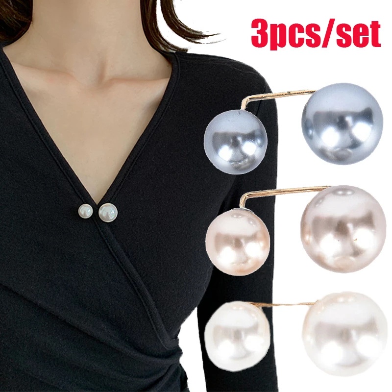 Set 3 Ghim Cài Áo Đính Ngọc Trai Giả Thời Trang Nữ
