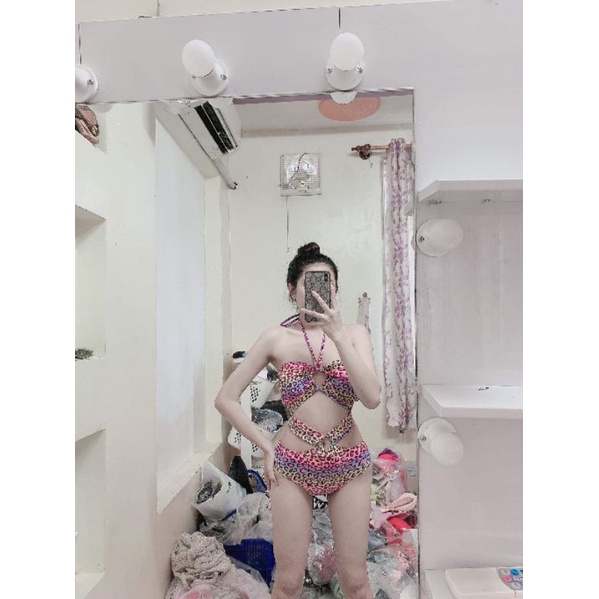 bikini đồ bơi 2 mảnh beo 7 màu kèm váy mẫu mơi