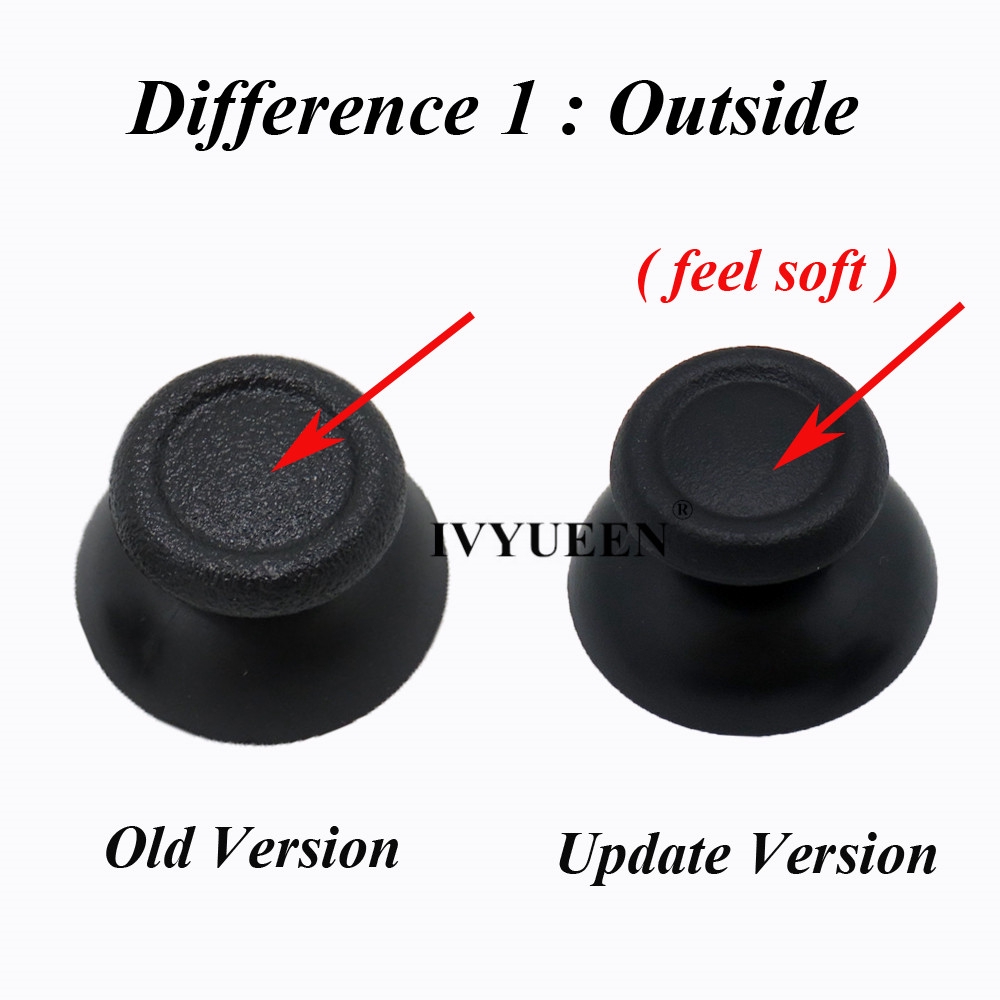 Set 6 Nút Bấm Điều Khiển 3D Màu Đen / Xám Cho Sony Dualshock 4 PS4 Pro Slim