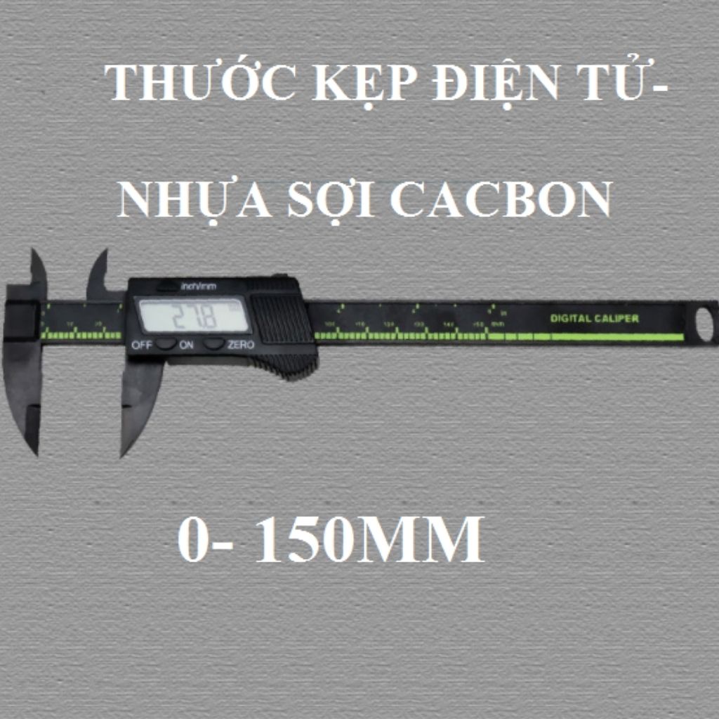 Thước kẹp điện tử JSP 150mm nhựa kèm pin thước cặp điện tử thước đo ly chuân xác cao