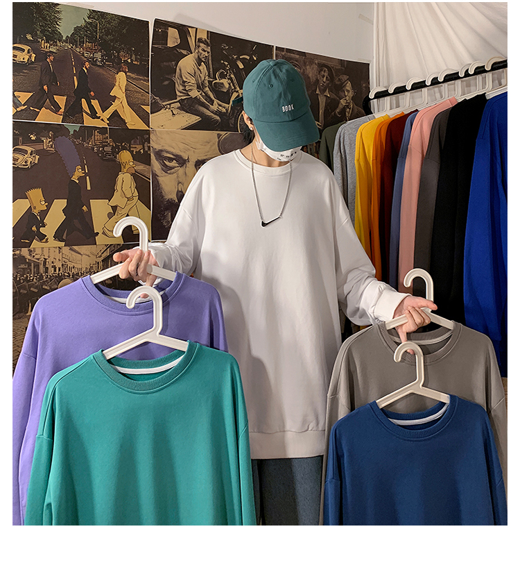 Áo sweater 63 màu tùy chọn màu trơn hàn quốc cho nữ