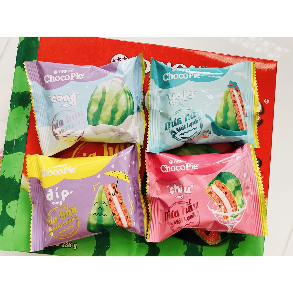 BÁNH CHOCOPIE ORION VỊ DƯA HẤU - HỘP 12 CÁI