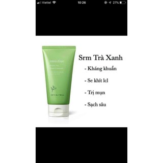 Sữa rửa mặt Innisfree Green Tea Cleansing Foam 80ml