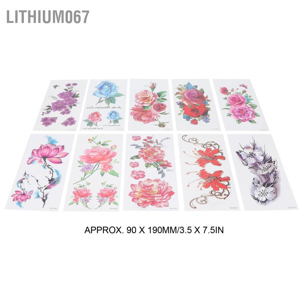 Lithium067 Temporary Tattoos Waterproof Flowers Long Lasting Body Fake Tattoo Stickers for Women Hình xăm dán tạm thời