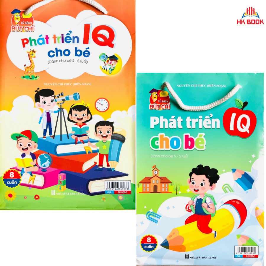 Sách - Combo Phát triển IQ cho bé 4-5 tuổi và 5-6 tuổi (2 bộ - 16 cuốn)