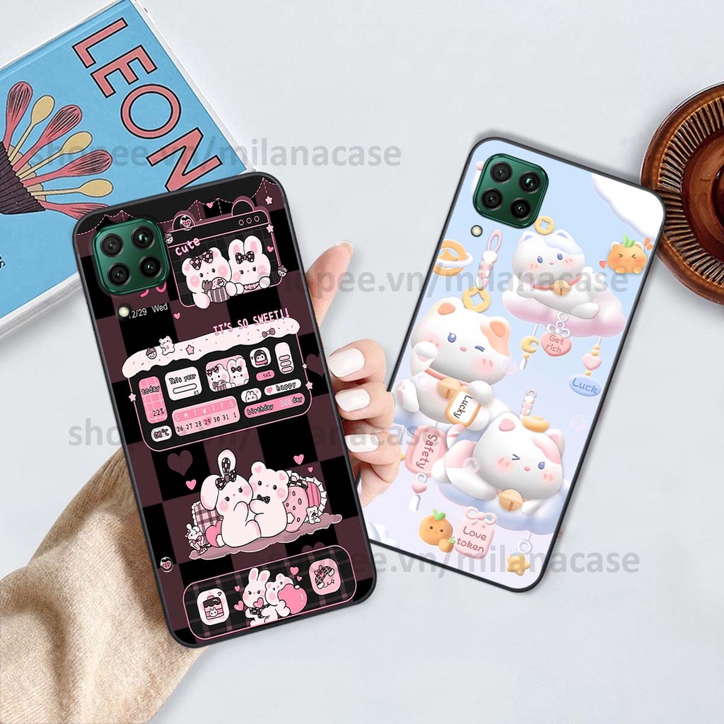 Ốp Huawei Nova 7i hình đồng hồ icon gấu mèo cute cực dễ thương ngộ nghĩnh