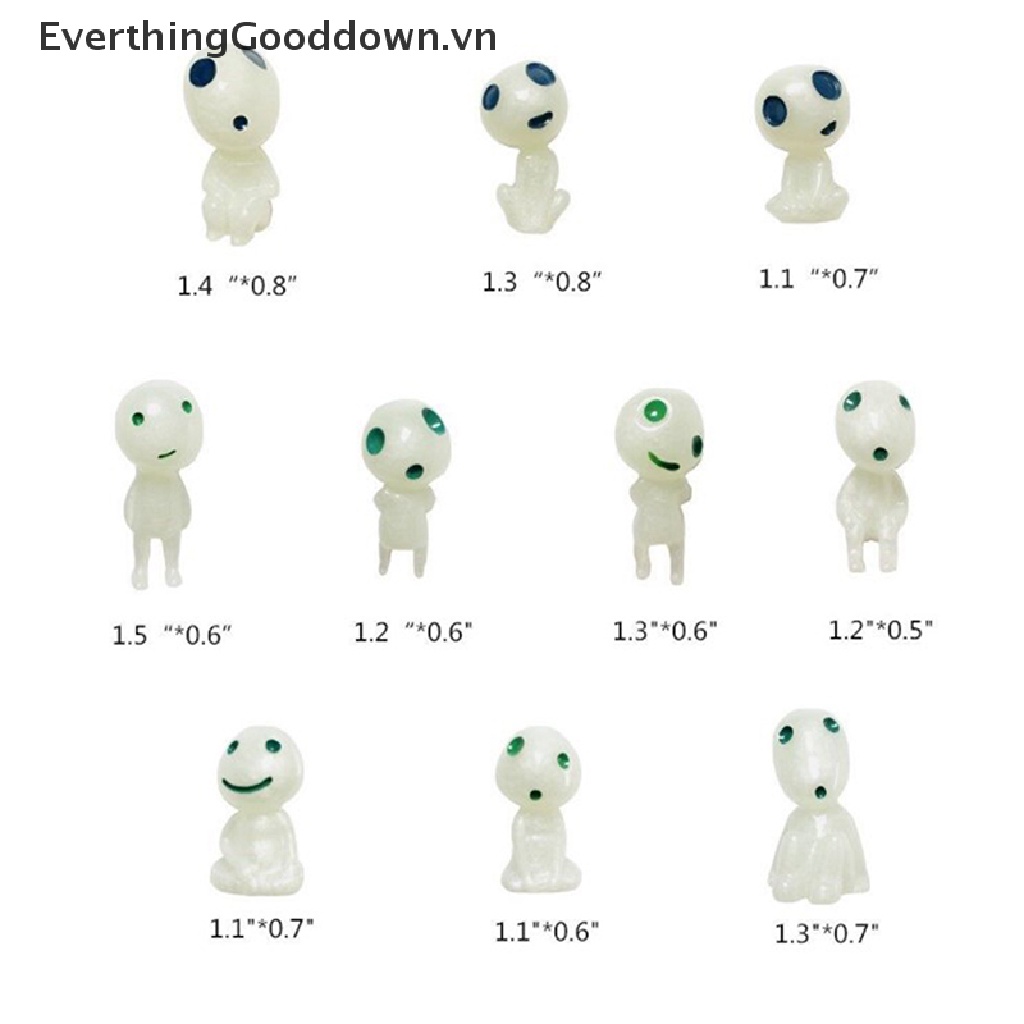 Everthinggooddown Set 10 Mô Hình Búp Bê Công Chúa Mononoke Phát Quang
