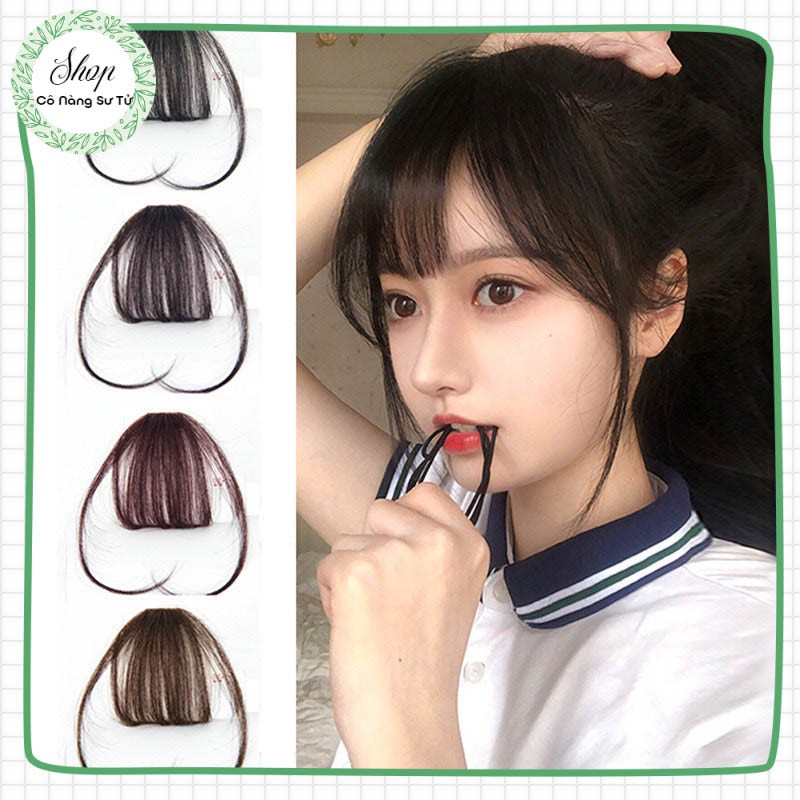 Tóc giả mái thưa Hàn Quốc làm từ Tóc thật Dệt tay, mái phồng tự nhiên có thể cắt, uốn, nhuộm - Cô nàng sư tử