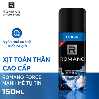 Xịt Ngăn Mùi Toàn Thân Nam Romano Force 150 ML