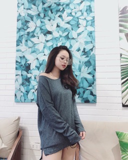 Áo len tiêu lệch vai