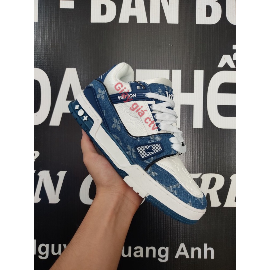Giày thể thao lv xanh trắng