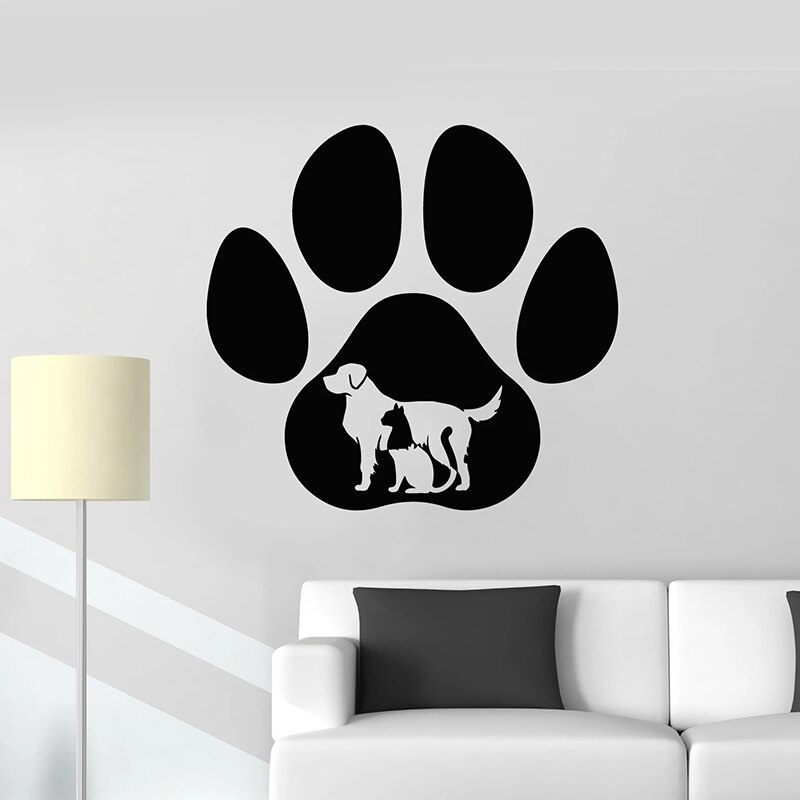 Giấy Dán Tường Vinyl In Hình Dấu Chân Chó Mèo Trang Trí Nội Thất 3726