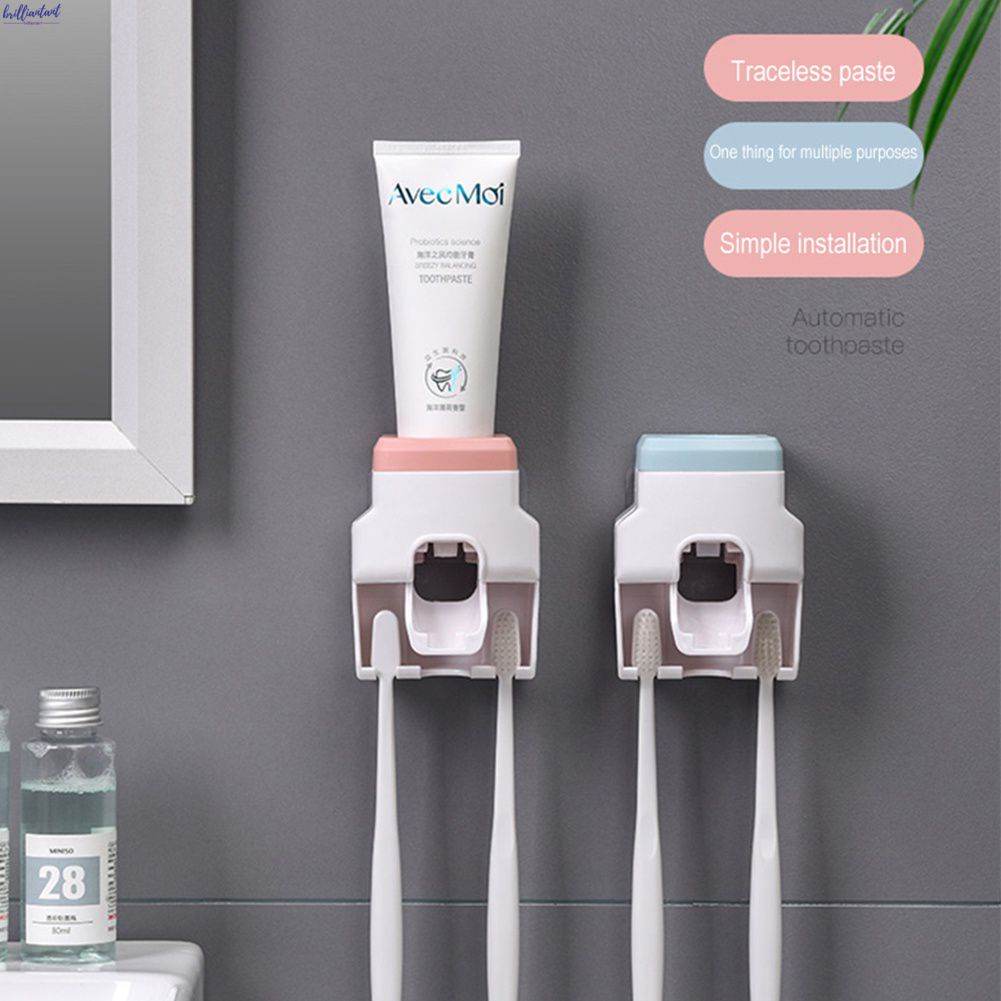 Máy Xịt Tự Động Gắn Tường Giá Treo Bàn Chải Đánh Răng Lười Kem Đánh Răng Vắt Phòng Tắm Cho Vệ Sinh Nhà Tắm