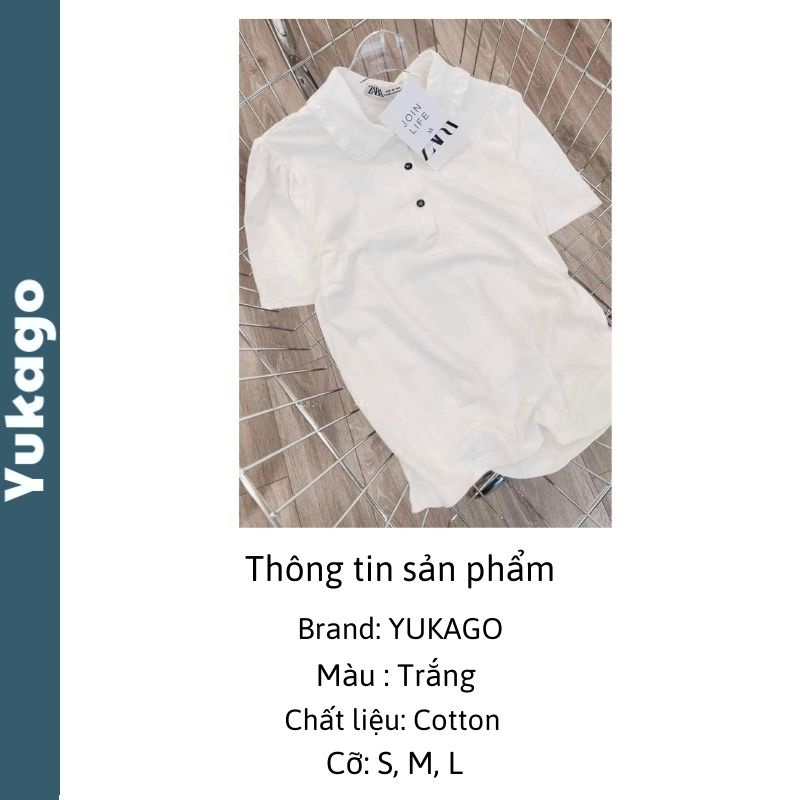 Áo polo nữ phông cổ đức viền bèo chất cotton mềm mát dáng basic trẻ trung M Yukago M1.144.M