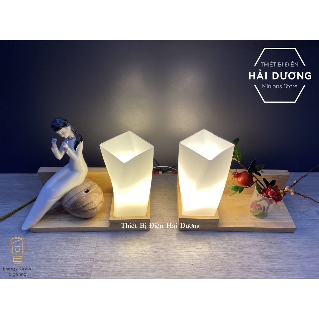 Đèn Tường Kệ Gỗ Chao Thủy Tinh Hiện Đại DT-3024 - Trang Trí Căn Phòng - Energy Green Lighting - Đã Bao Gồm Bóng LED