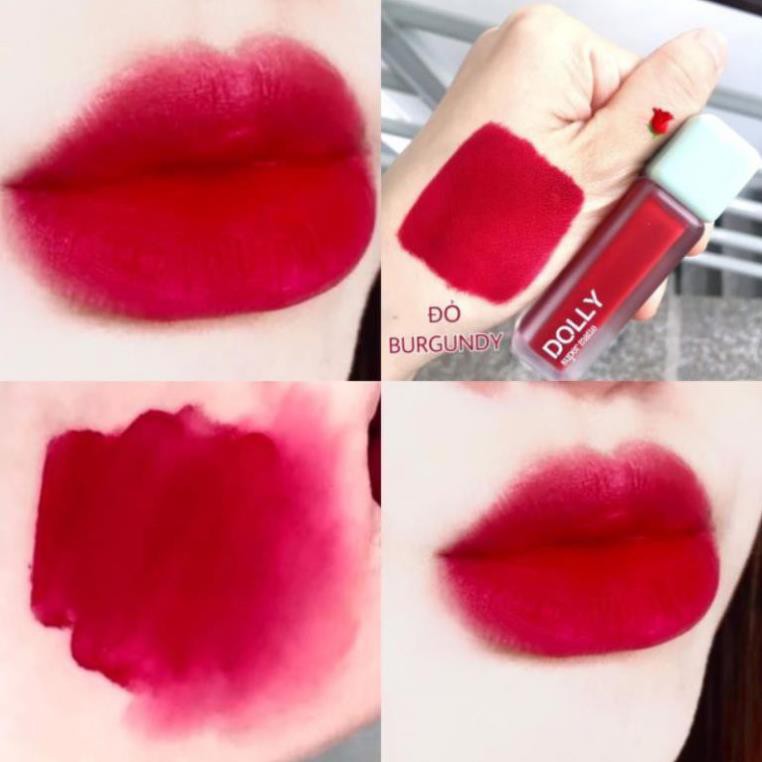 Son DOLLY SUPER MATTE -Mua1 tặng 1 -Đỏ Burgundy hot trend 2021 cao cấp không chì hữu cơ an toàn cho mẹ bầu | BigBuy360 - bigbuy360.vn