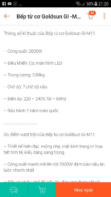 SALE SHOCK 499K - BẾP TỪ GOLDSUN GI-M11 BH 1năm tặng kèm nồi lẩu