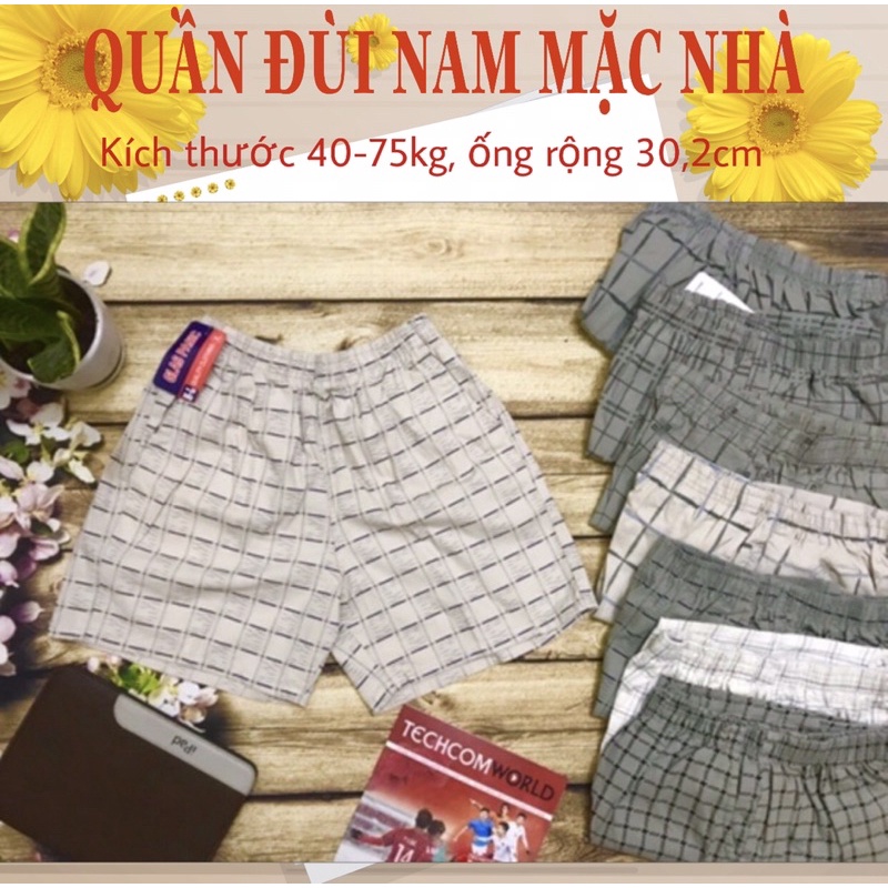 Quần đùi nam cotton 🇻🇳sale🇻🇳 quần short nam mặc nhà thoải mái